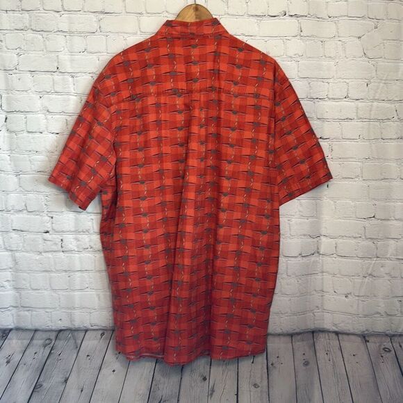 Woolrich Brick Kayak Graphic Button Down Short Sleeve size XL All over Print - Picture 5 of 8